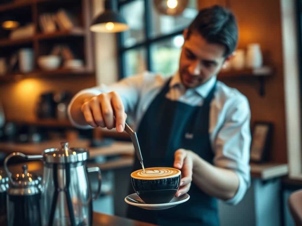 Café especial sendo preparado